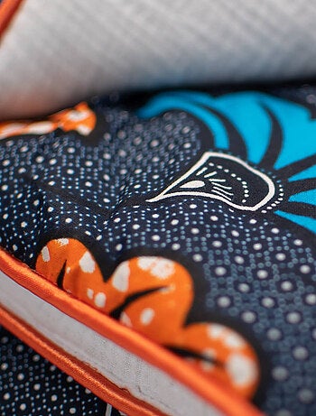 Coperta reversibile in mussola di cotone e tessuto wax | SEVIRA KIDS