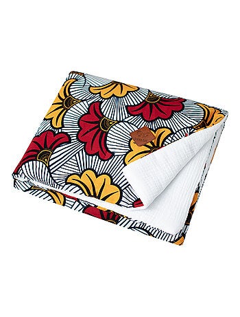 Coperta reversibile in mussola di cotone e tessuto wax | SEVIRA KIDS