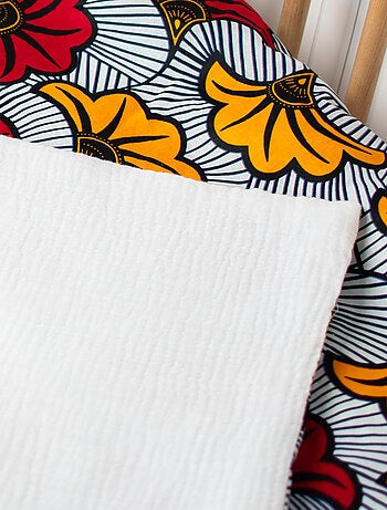Coperta reversibile in mussola di cotone e tessuto wax | SEVIRA KIDS