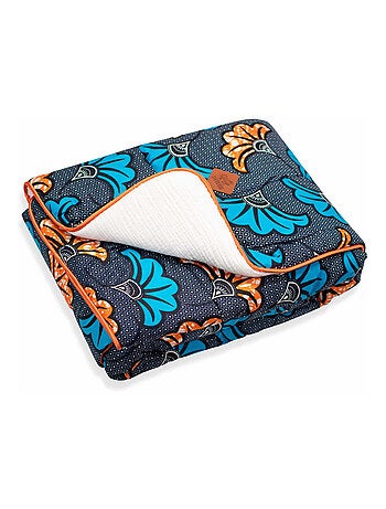 Coperta reversibile in mussola di cotone e tessuto wax | SEVIRA KIDS