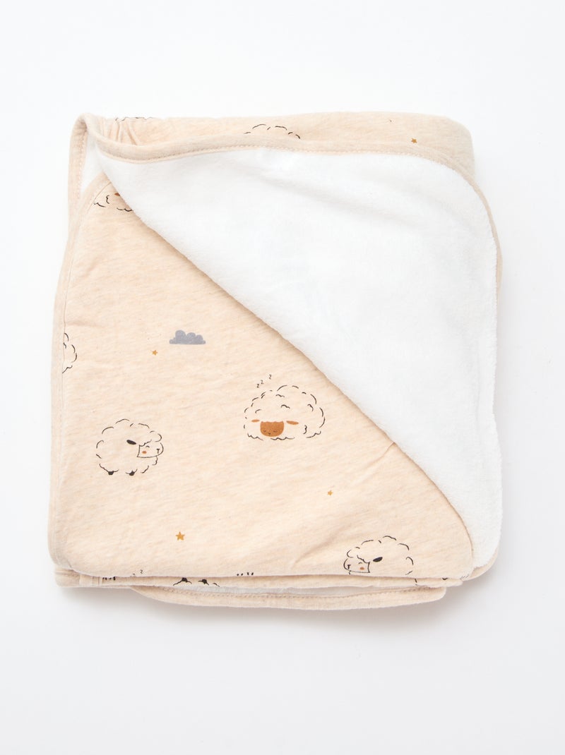 Coperta stampata con interno effetto pile Beige - Kiabi