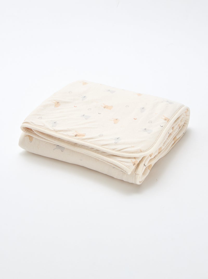 Coperta stampata con interno effetto pile Beige - Kiabi