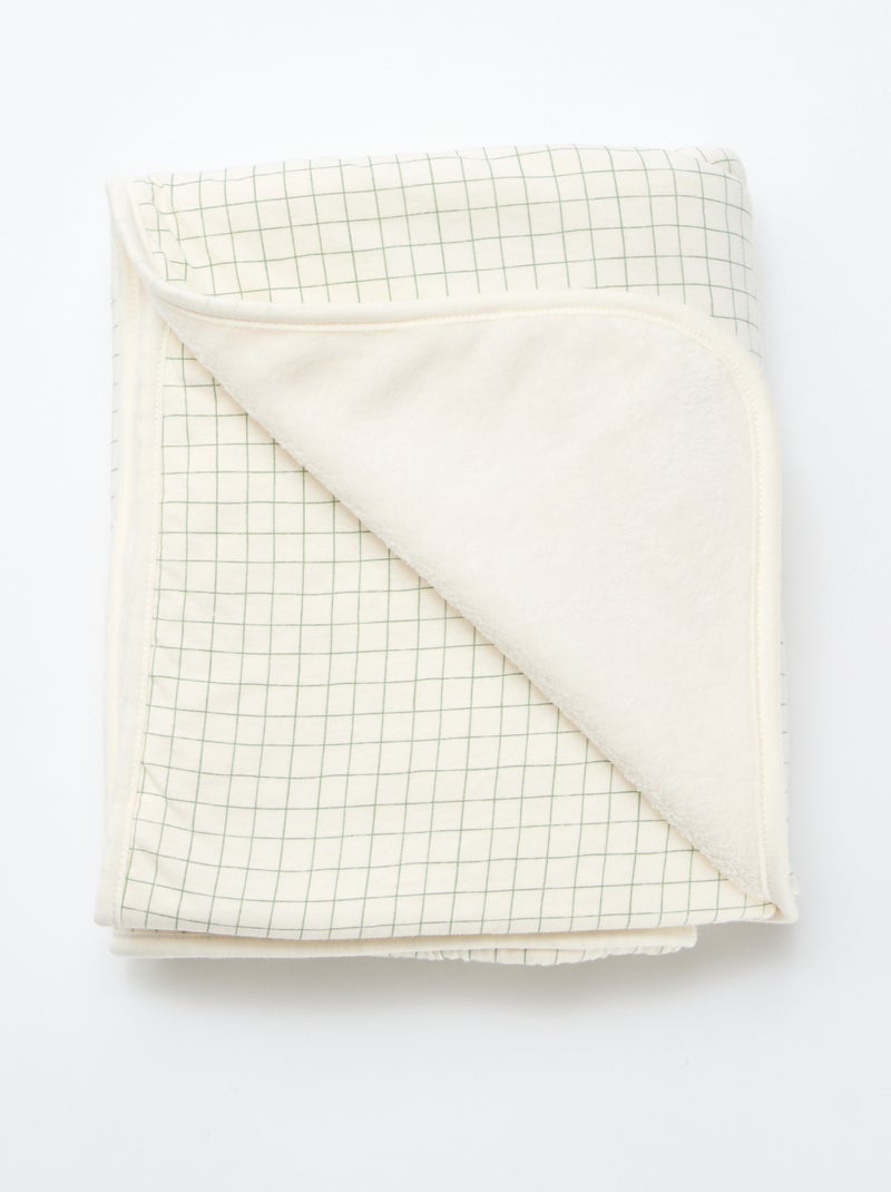 Coperta stampata con interno effetto pile Bianco - Kiabi