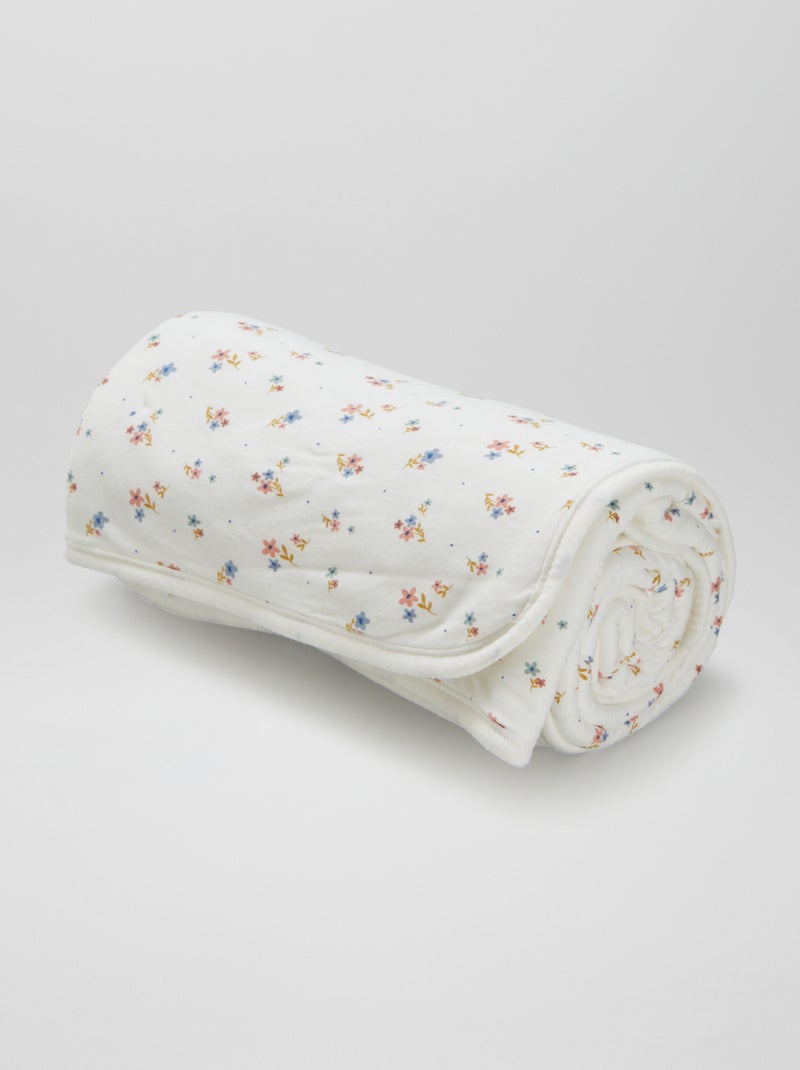 Coperta stampata con interno effetto pile BIANCO - Kiabi