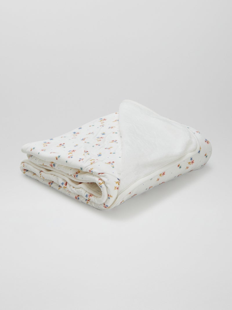 Coperta stampata con interno effetto pile BIANCO - Kiabi