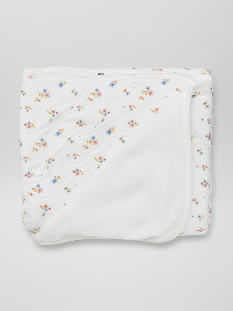 Coperta stampata con interno effetto pile BIANCO - Kiabi