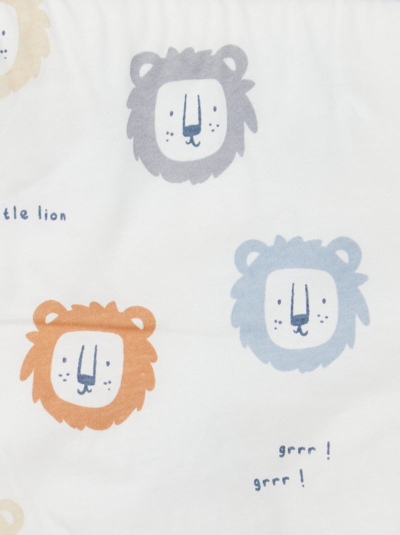 Coperta stampata con interno effetto pile BIANCO - Kiabi