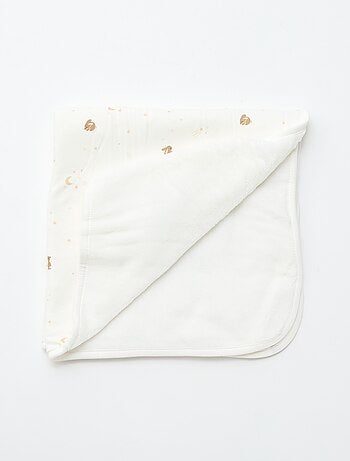 Coperta stampata in cotone jersey e pile