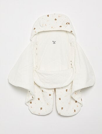 Coperta stampata in cotone jersey e pile