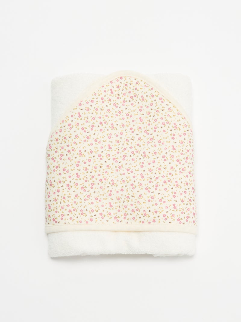 Coperta stampata in cotone jersey e pile Bianco - Kiabi