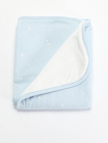 Coperta stampata in cotone jersey e pile