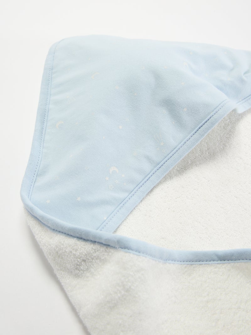 Coperta stampata in cotone jersey e pile Blu - Kiabi