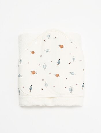 Coperta stampata in cotone jersey e pile