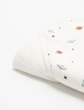 Coperta stampata in cotone jersey e pile