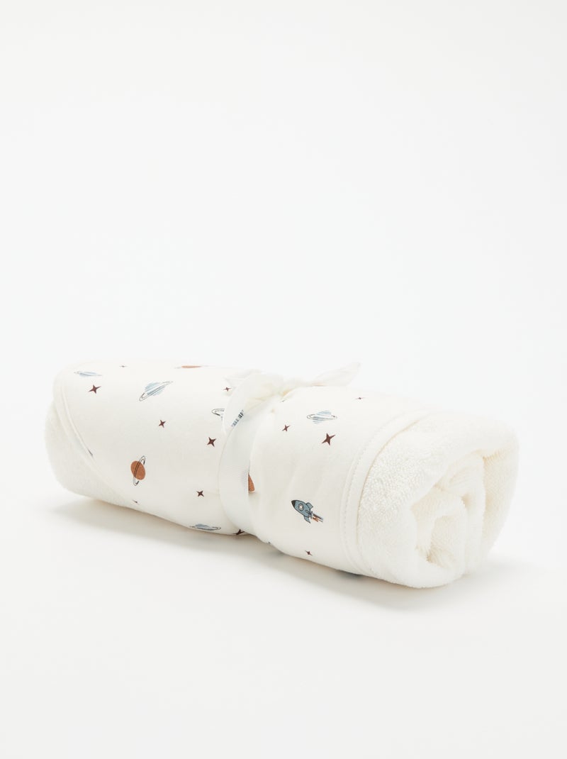 Coperta stampata in cotone jersey e pile Blu - Kiabi
