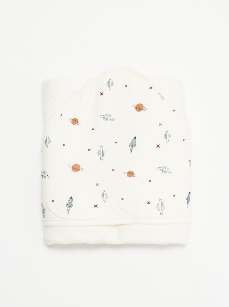 Coperta stampata in cotone jersey e pile Blu - Kiabi