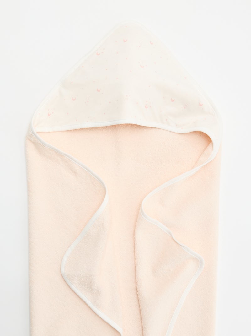 Coperta stampata in cotone jersey e pile Rosa - Kiabi
