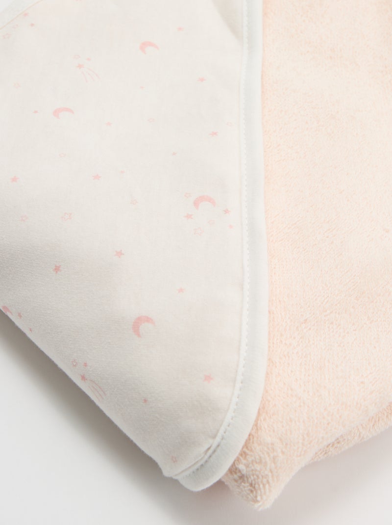 Coperta stampata in cotone jersey e pile Rosa - Kiabi
