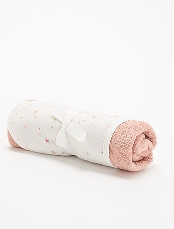 Coperta stampata in cotone jersey e pile