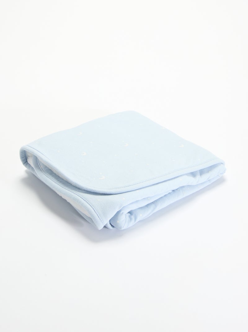 Coperta stampata in jersey di cotone e pile Blu - Kiabi