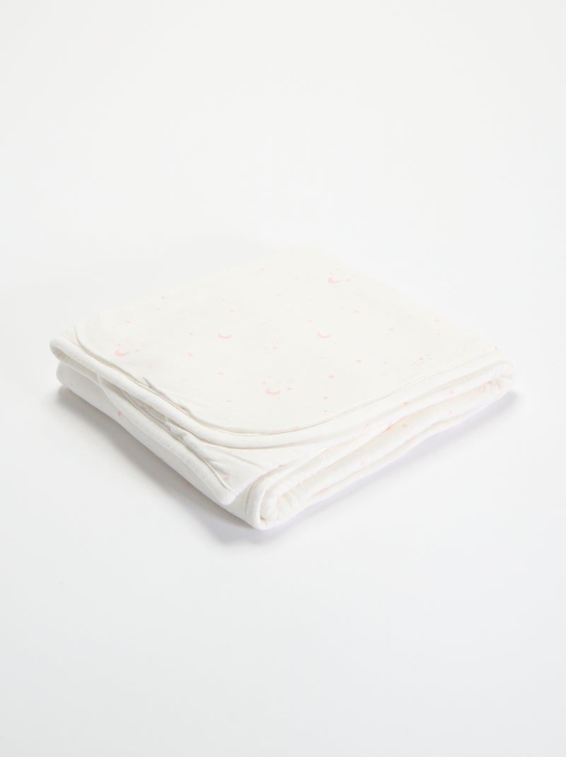 Coperta stampata in jersey di cotone e pile Rosa - Kiabi