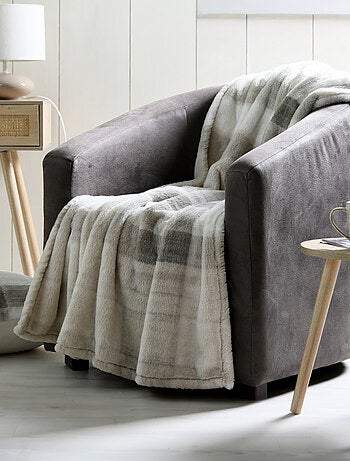 Coperta tartan plaid in finta pelliccia