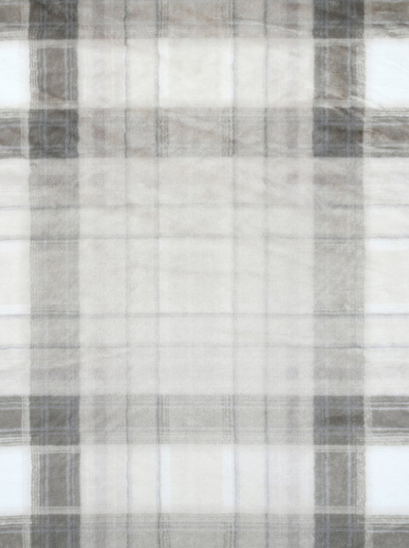 Coperta tartan plaid in finta pelliccia Beige - Kiabi