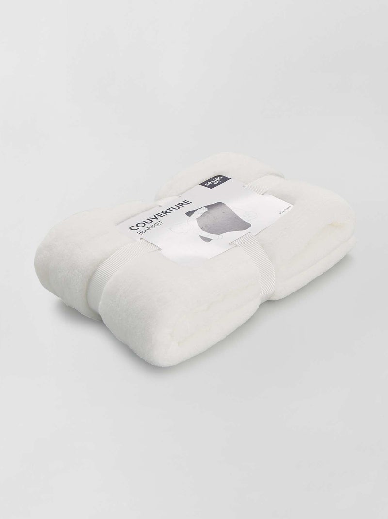 Coperta tinta unita pile Bianco - Kiabi