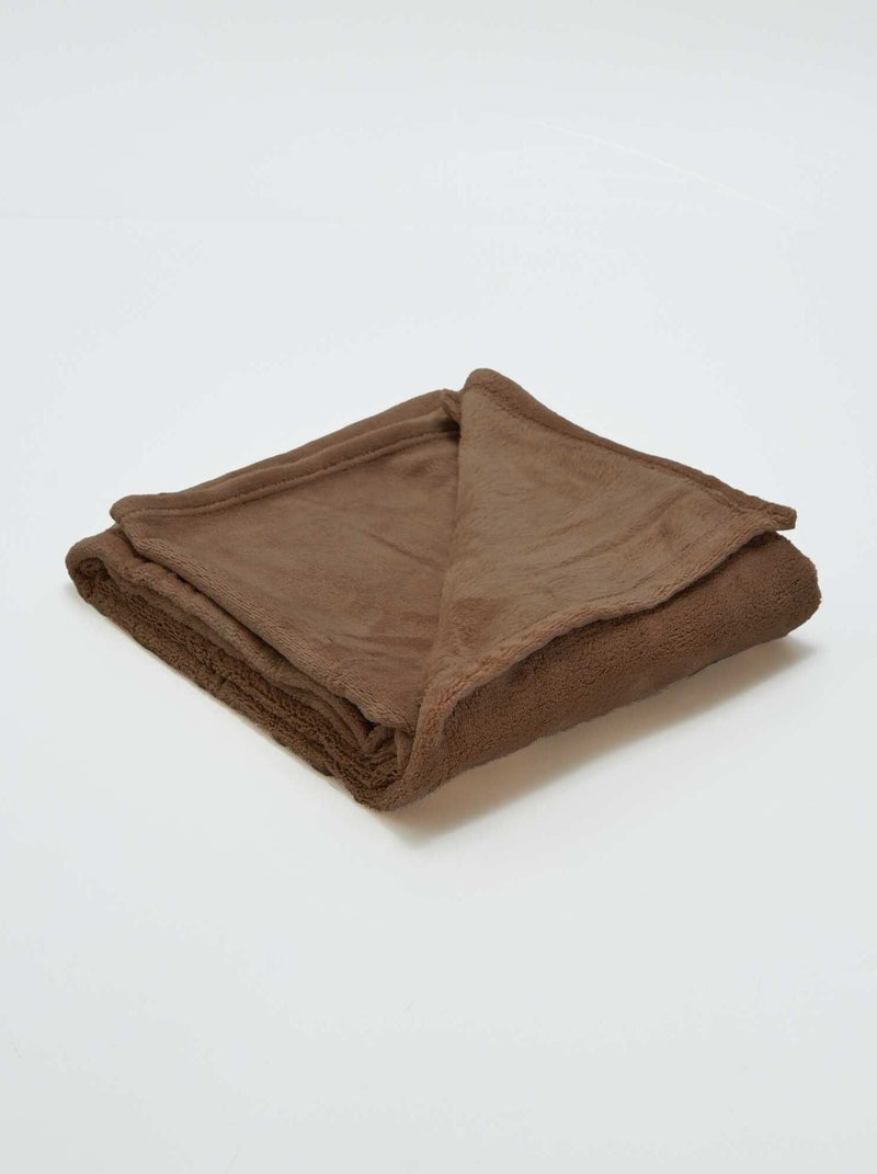Coperta tinta unita pile castano - Kiabi