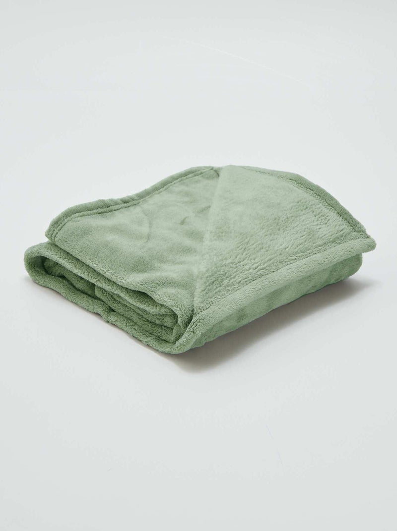 Coperta tinta unita pile VERDE - Kiabi