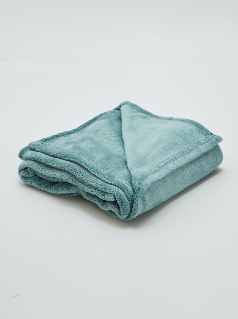 Coperta tinta unita pile VERDE - Kiabi