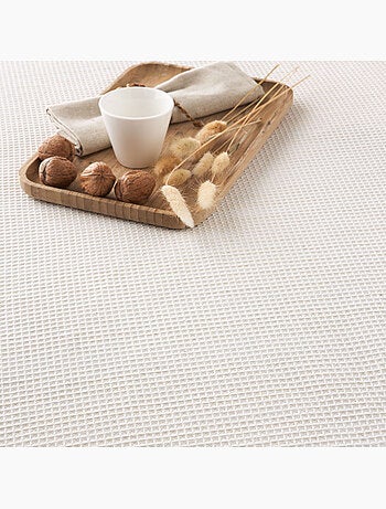 Coperta tipo Plaid, tessuto strutturato in filato tinto a rilievo a nido d'ape, con frange - Gamusi