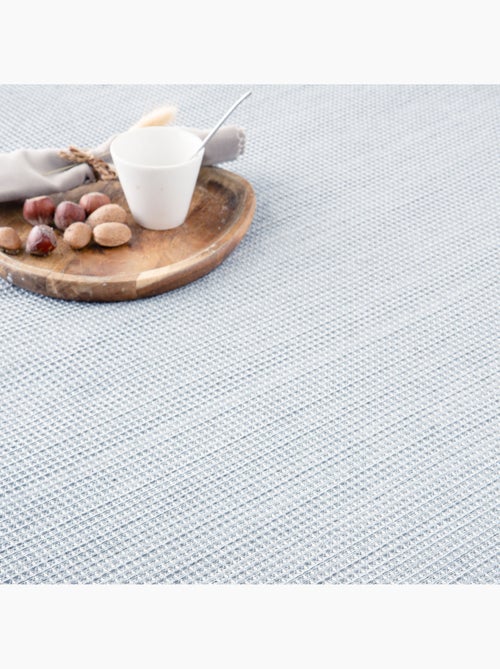 Coperta tipo Plaid, tessuto strutturato in filato tinto a rilievo a nido d'ape, con frange - Gamusi - Kiabi