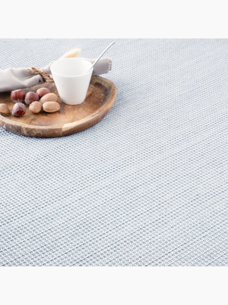 Coperta tipo Plaid, tessuto strutturato in filato tinto a rilievo a nido d'ape, con frange - Gamusi Grigio chiaro - Kiabi