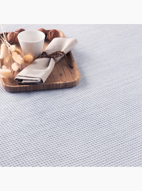 Coperta tipo Plaid, tessuto strutturato in filato tinto a rilievo a nido d'ape, con frange - Gamusi - Kiabi