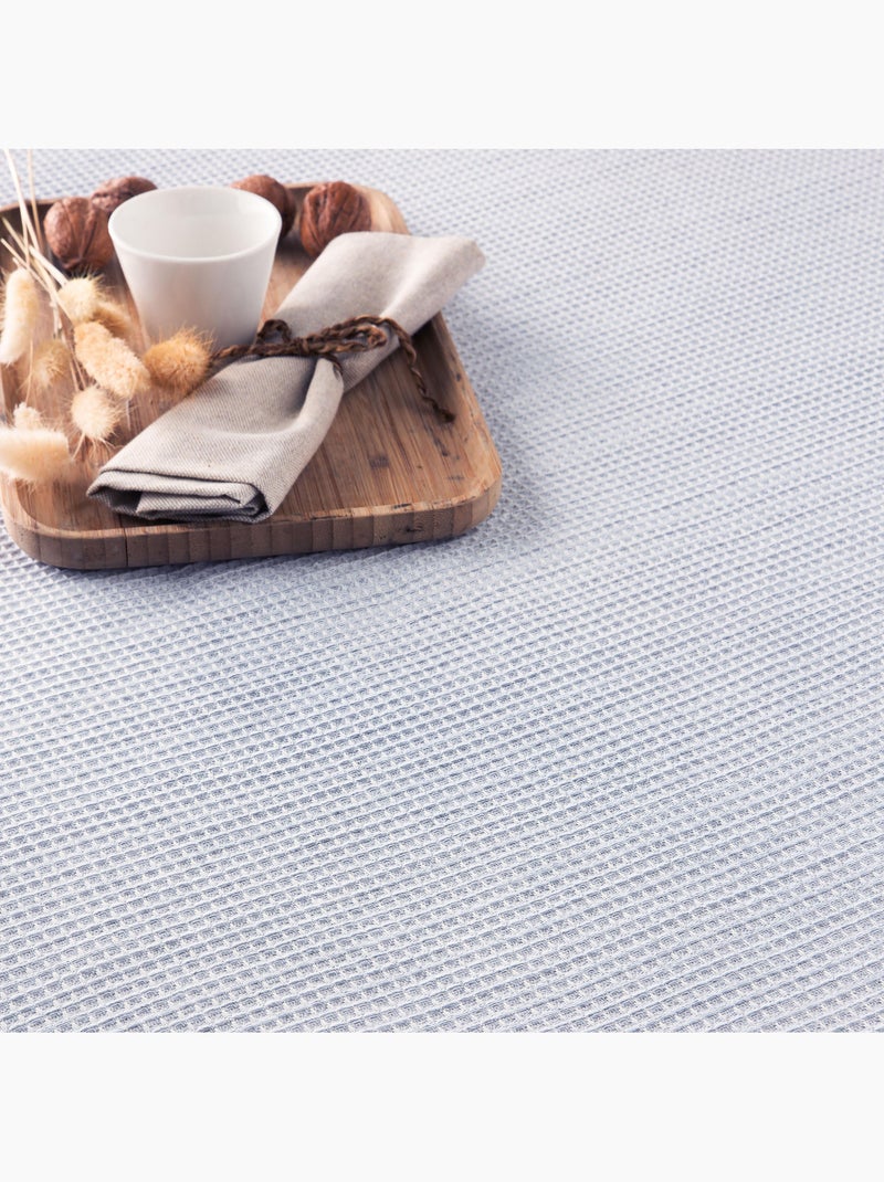 Coperta tipo Plaid, tessuto strutturato in filato tinto a rilievo a nido d'ape, con frange - Gamusi Grigio - Kiabi