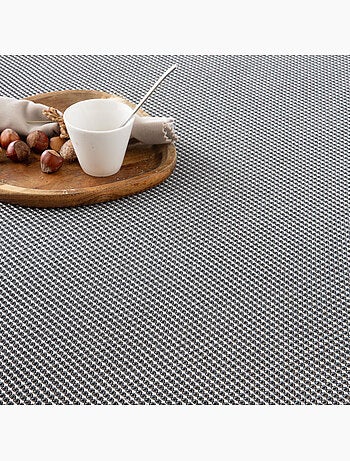 Coperta tipo Plaid, tessuto strutturato in filato tinto a rilievo a nido d'ape, con frange - Gamusi