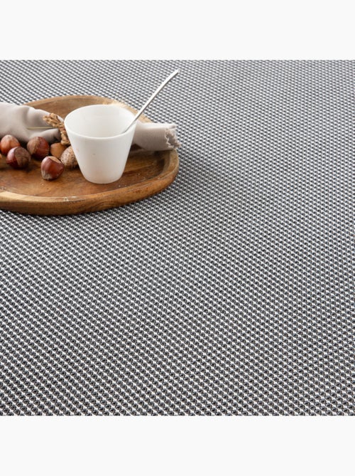 Coperta tipo Plaid, tessuto strutturato in filato tinto a rilievo a nido d'ape, con frange - Gamusi - Kiabi