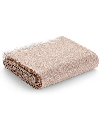 Coperta tipo Plaid, tessuto strutturato in filato tinto, con frange - Gamusi