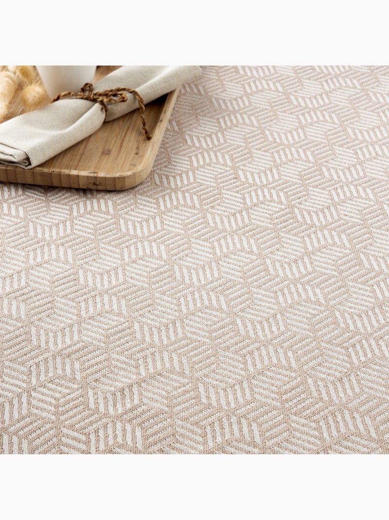 Coperta tipo Plaid, tessuto strutturato in filato tinto, con frange - Gamusi Beige - Kiabi
