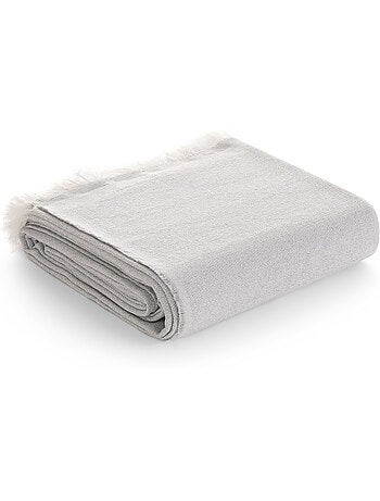 Coperta tipo Plaid, tessuto strutturato in filato tinto, con frange - Gamusi