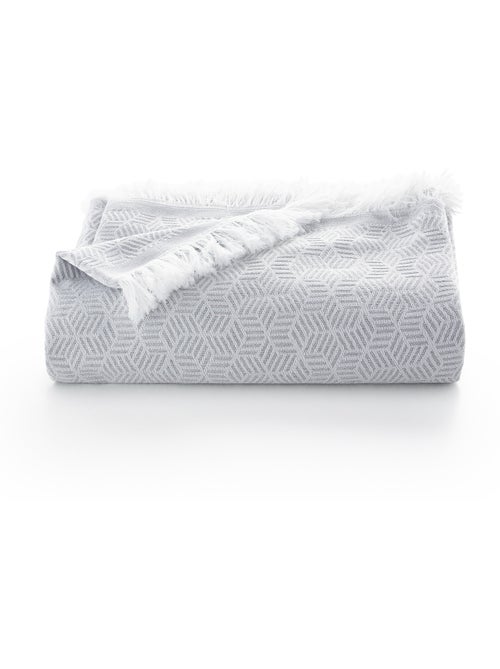 Coperta tipo Plaid, tessuto strutturato in filato tinto, con frange - Gamusi - Kiabi Coperta tipo Plaid, tessuto strutturato in filato tinto, con frange - Gamusi - Kiabi