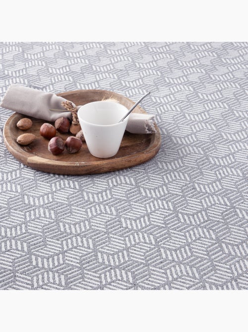 Coperta tipo Plaid, tessuto strutturato in filato tinto, con frange - Gamusi - Kiabi