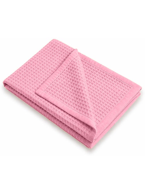 Copertina a Nido d'Ape in Cotone Biologico Rosa - Kiabi