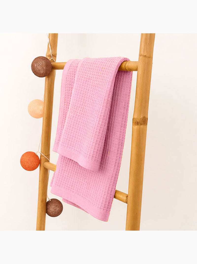 Copertina a Nido d'Ape in Cotone Biologico Rosa Rosa - Kiabi