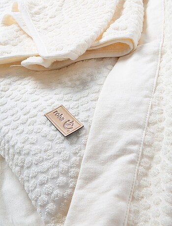 Copertina avvolgente in cotone bio con pois in rilievo "ROBA Seashells