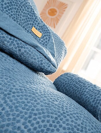 Copertina avvolgente in cotone bio con pois in rilievo "ROBA Seashells