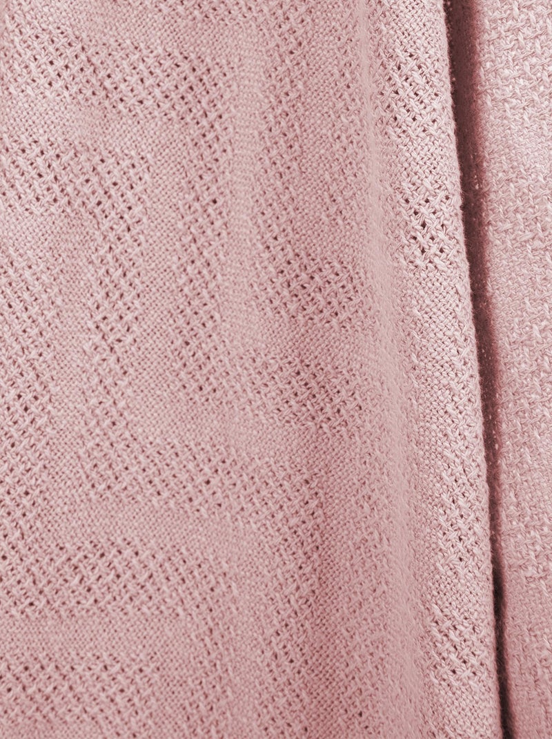 Copertina beb? effetto tricot in cotone biologico ? ROBA "Lil Planet" Rosa - Kiabi