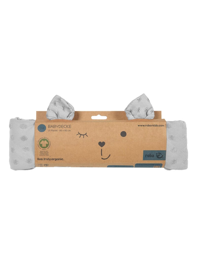 Copertina beb? in cotone bio con motivo a pois in rilievo ? "Roba Lil Planet" Grigio - Kiabi