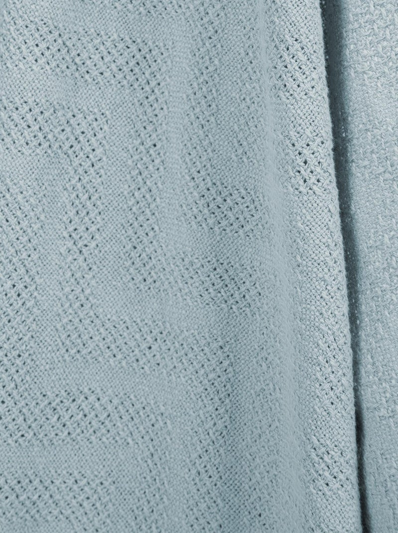 Copertina bebè effetto tricot in cotone biologico – ROBA "Lil Planet" Blu chiaro - Kiabi